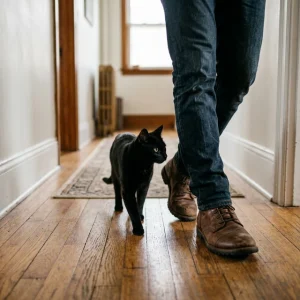 Feline Shadow: Why Your                    Cat Always Follows You Around the House